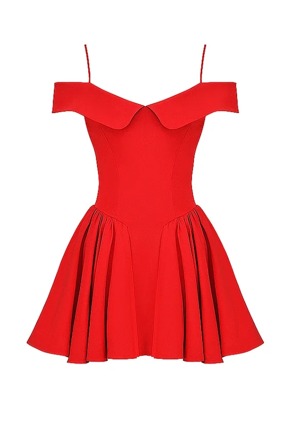 Elida Scarlet Off Shoulder Mini Dress Elida Scarlet Off Shoulder Mini Dress
