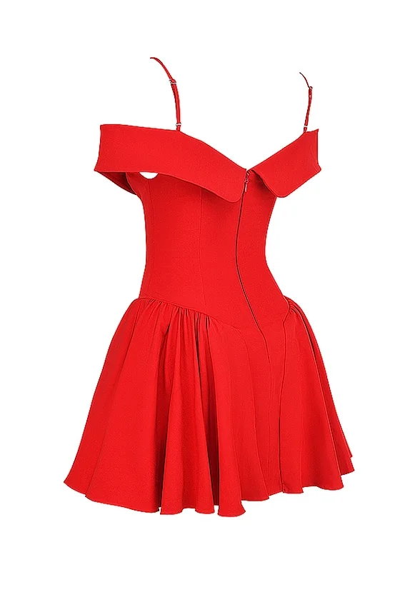 Elida Scarlet Off Shoulder Mini Dress Elida Scarlet Off Shoulder Mini Dress