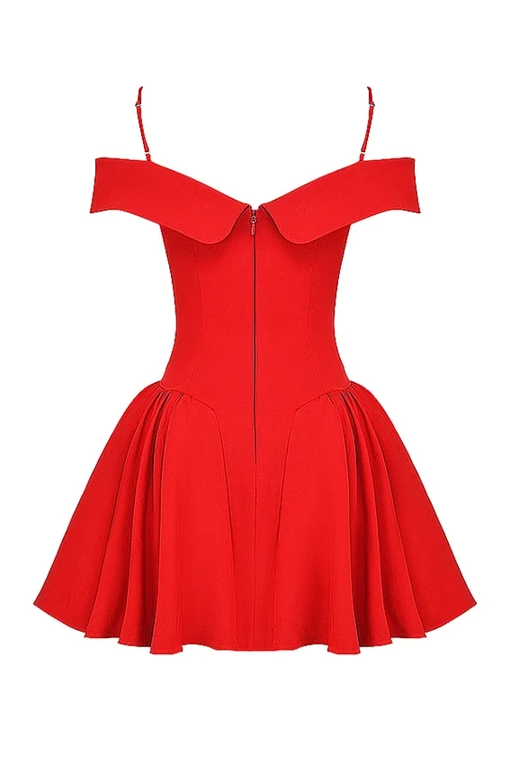 Elida Scarlet Off Shoulder Mini Dress Elida Scarlet Off Shoulder Mini Dress