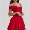 Elida Scarlet Off Shoulder Mini Dress Elida Scarlet Off Shoulder Mini Dress