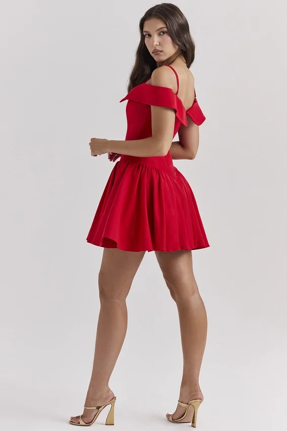 Elida Scarlet Off Shoulder Mini Dress Elida Scarlet Off Shoulder Mini Dress