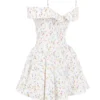 Elida White Posy Print Corset Mini Dress Elida White Posy Print Corset Mini Dress