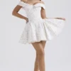 Elida White Posy Print Corset Mini Dress Elida White Posy Print Corset Mini Dress