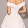 Elida White Twill Off Shoulder Mini Dress Elida White Twill Off Shoulder Mini Dress