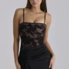 Eliette Black Embellished Lace + Satin Maxi Dress Eliette Black Embellished Lace + Satin Maxi Dress