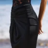 Eliette Black Embellished Lace + Satin Maxi Dress Eliette Black Embellished Lace + Satin Maxi Dress