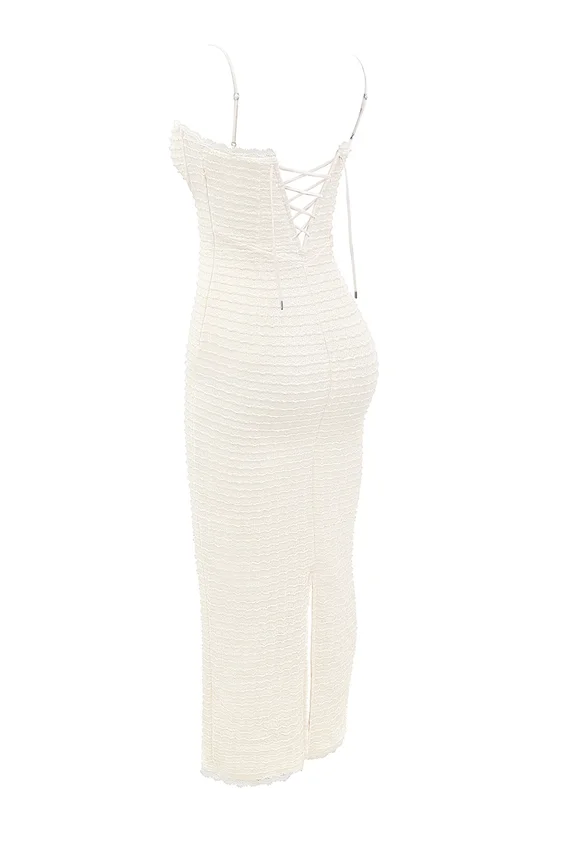 Elinor Cream Tea Frill Lace Midi Dress Elinor Cream Tea Frill Lace Midi Dress