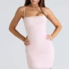 Ella Ballerina Pink Gathered Stretch Mesh Mini Dress Ella Ballerina Pink Gathered Stretch Mesh Mini Dress