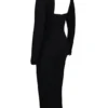 Ella Black Stretch Crepe Long Sleeve Midi Dress Ella Black Stretch Crepe Long Sleeve Midi Dress