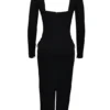 Ella Black Stretch Crepe Long Sleeve Midi Dress Ella Black Stretch Crepe Long Sleeve Midi Dress