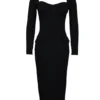 Ella Black Stretch Crepe Long Sleeve Midi Dress Ella Black Stretch Crepe Long Sleeve Midi Dress