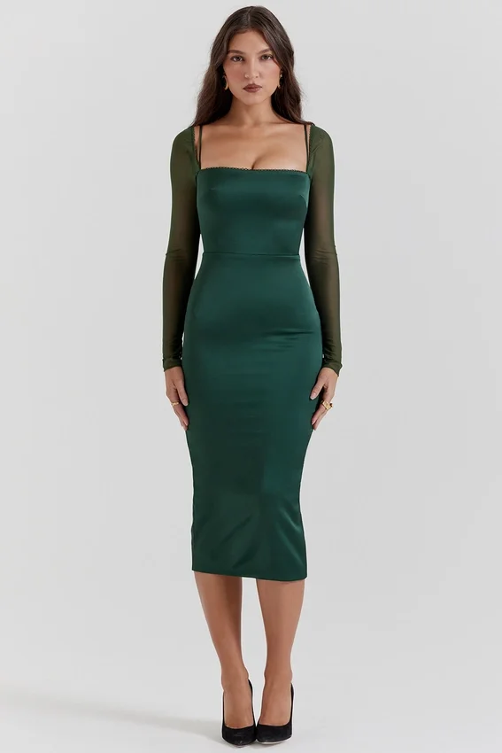 Ellica Emerald Green Midi Dress Ellica Emerald Green Midi Dress