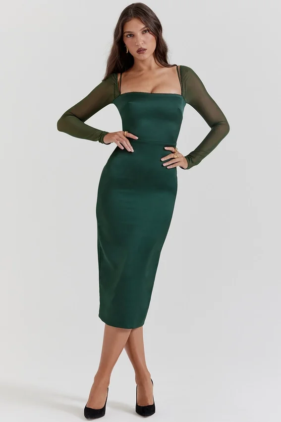Ellica Emerald Green Midi Dress Ellica Emerald Green Midi Dress