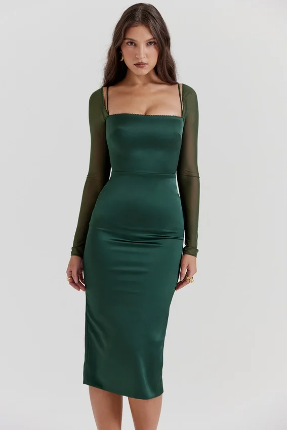 Ellica Emerald Green Midi Dress Ellica Emerald Green Midi Dress