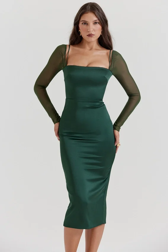 Ellica Emerald Green Midi Dress Ellica Emerald Green Midi Dress