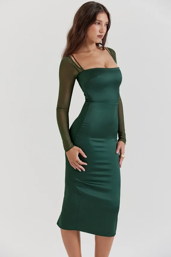 Ellica Emerald Green Midi Dress Ellica Emerald Green Midi Dress
