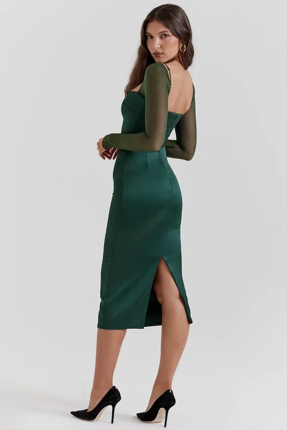 Ellica Emerald Green Midi Dress Ellica Emerald Green Midi Dress