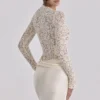 Ellie Vintage Ivory Lace Long Sleeve Bodysuit