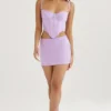 Elodie Orchid Satin Mini Skirt