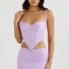 Elodie Orchid Satin Mini Skirt