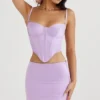 Elodie Orchid Satin Mini Skirt