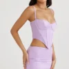 Elodie Orchid Satin Mini Skirt