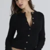 Emblem Black Cashmere + Wool Cardigan Emblem Black Cashmere + Wool Cardigan