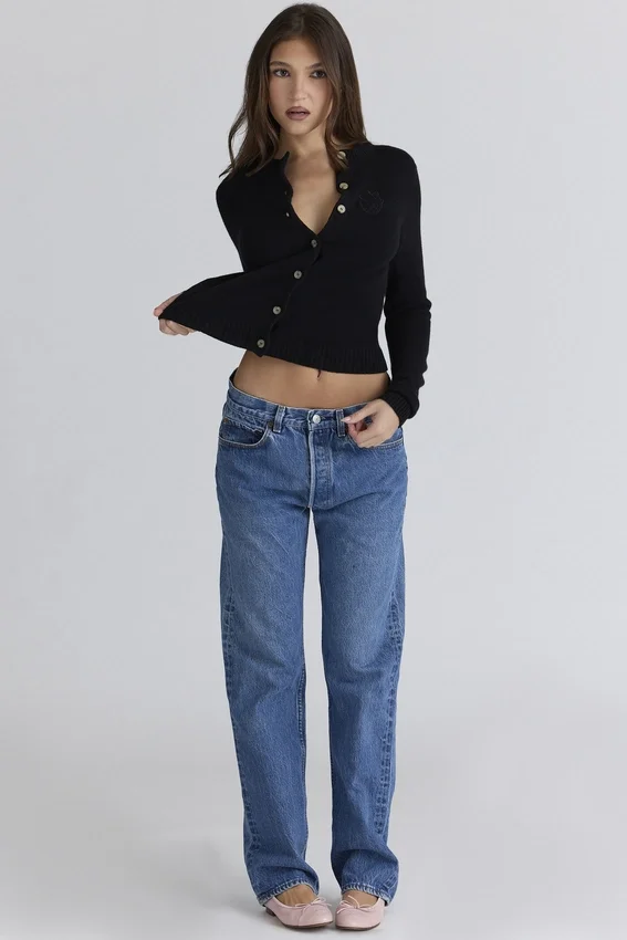 Emblem Black Cashmere + Wool Cardigan Emblem Black Cashmere + Wool Cardigan