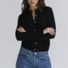 Emblem Black Cashmere + Wool Cardigan Emblem Black Cashmere + Wool Cardigan