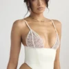 Emilee Ivory Satin and Lace Corset