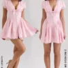 Emiliana Pink Gingham Cotton Mini Dress Emiliana Pink Gingham Cotton Mini Dress