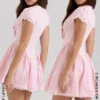 Emiliana Pink Gingham Cotton Mini Dress Emiliana Pink Gingham Cotton Mini Dress