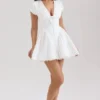 Emiliana White Stretch Cotton Mini Dress Emiliana White Stretch Cotton Mini Dress