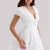 Emiliana White Stretch Cotton Mini Dress Emiliana White Stretch Cotton Mini Dress