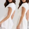 Emiliana White Stretch Cotton Mini Dress Emiliana White Stretch Cotton Mini Dress
