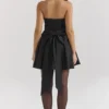 Emmanuela Black Strapless Detachable Bow Mini Dress Emmanuela Black Strapless Detachable Bow Mini Dress