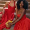 Adabella Italian Tomato Cotton Halter Sundress Adabella Italian Tomato Cotton Halter Sundress