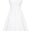 Emmanuela White Strapless Pleated Mini Dress Emmanuela White Strapless Pleated Mini Dress