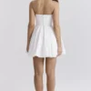 Emmanuela White Strapless Pleated Mini Dress Emmanuela White Strapless Pleated Mini Dress