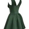 Emmeliette Forest Green Satin Mini Dress Emmeliette Forest Green Satin Mini Dress