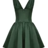 Emmeliette Forest Green Satin Mini Dress Emmeliette Forest Green Satin Mini Dress