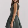 Emmeliette Forest Green Satin Mini Dress Emmeliette Forest Green Satin Mini Dress