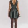 Emmeliette Forest Green Satin Mini Dress Emmeliette Forest Green Satin Mini Dress