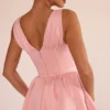 Emmeliette Powder Pink Satin Mini Dress Emmeliette Powder Pink Satin Mini Dress