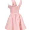Emmeliette Powder Pink Satin Mini Dress Emmeliette Powder Pink Satin Mini Dress