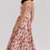 Emmelina Floral Rose Print Stretch Cotton Corset Sundress Emmelina Floral Rose Print Stretch Cotton Corset Sundress