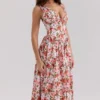 Emmelina Floral Rose Print Stretch Cotton Corset Sundress Emmelina Floral Rose Print Stretch Cotton Corset Sundress