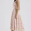 Emmelina Pink Meadow Print Cotton Corset Sundress Emmelina Pink Meadow Print Cotton Corset Sundress