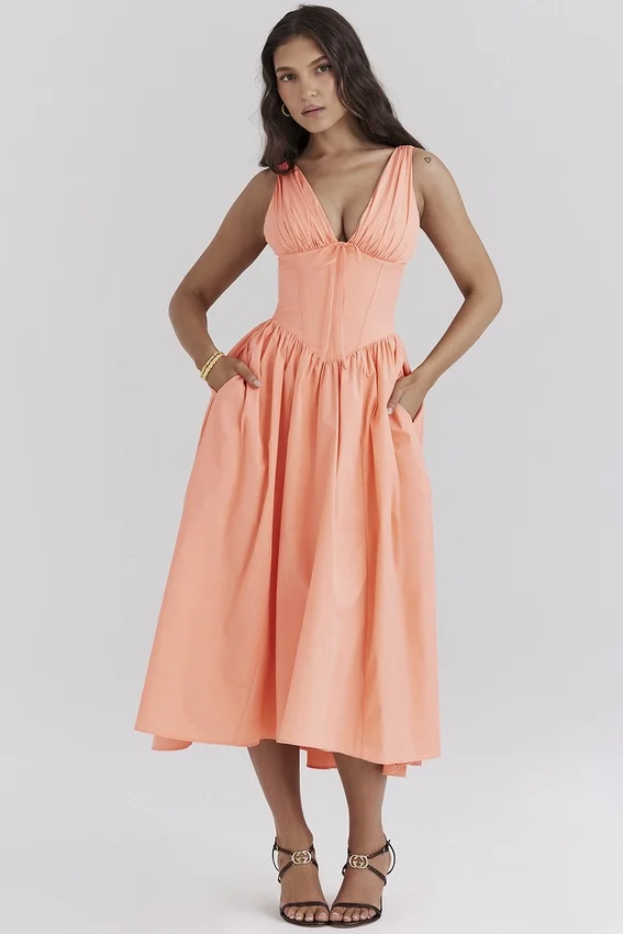Emmelina Sorbet Cotton Corset Sundress Emmelina Sorbet Cotton Corset Sundress