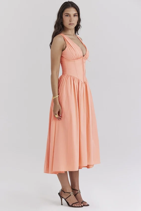 Emmelina Sorbet Cotton Corset Sundress Emmelina Sorbet Cotton Corset Sundress
